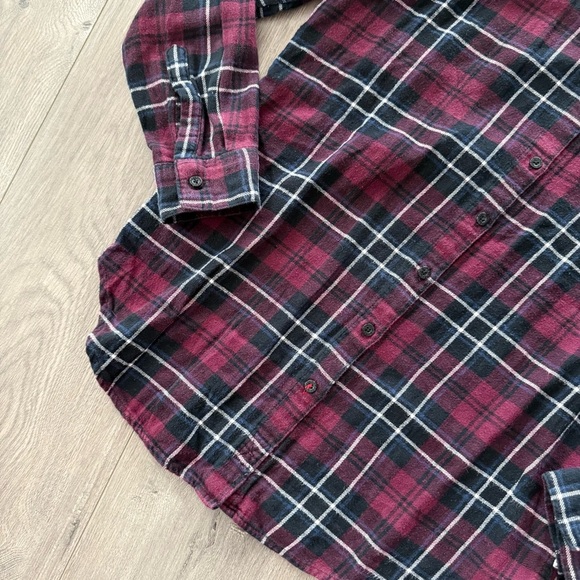 Garage Purple Plaid Boyfriend Classic Flannel - Picture 2 of 5